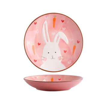 Plato de ceramica con forma de conejo