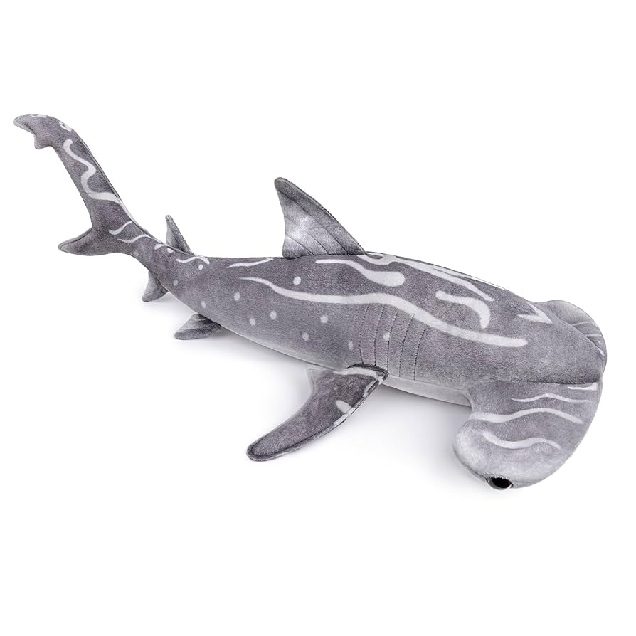 Peluche de tiburon azul y gris