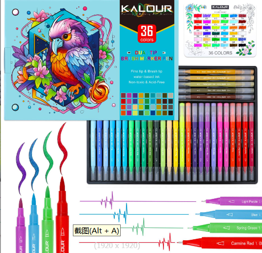 Rotulador De Pincel De Doble Punta De 36 Colores